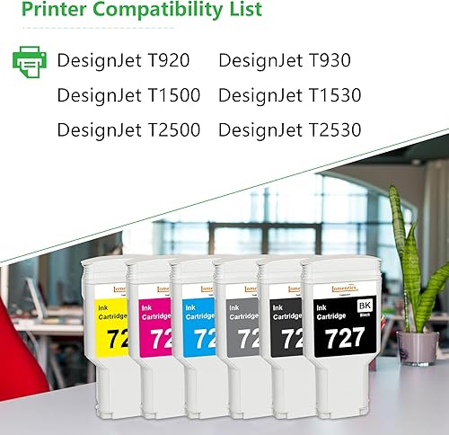 Miniatura 2 de LOMENTI - Cartuchos de tinta de 10.1 fl oz (6 unidades, negro fotográfico, negro mategriscianmagentaamarillo) - Cartucho de tinta compatible con