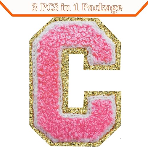 Miniatura 324 de Parches de letras termo-adhesivas de felpilla para chaquetas, parches de letras universitarias con brillantina para planchar en la letra azul A