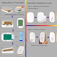 Vista 9 de Timbre inalámbrico, rango de 1,000 pies, lo suficientemente fuerte con 5 niveles de volumen y modo de silencio, timbres de puerta LED intermitentes