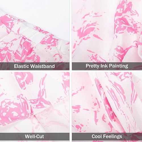 Miniatura 10 de LittleSpring Conjunto de ropa de 2 piezas con diseño floral y pantalones cortos para niñas pequeñas conjunto de ropa