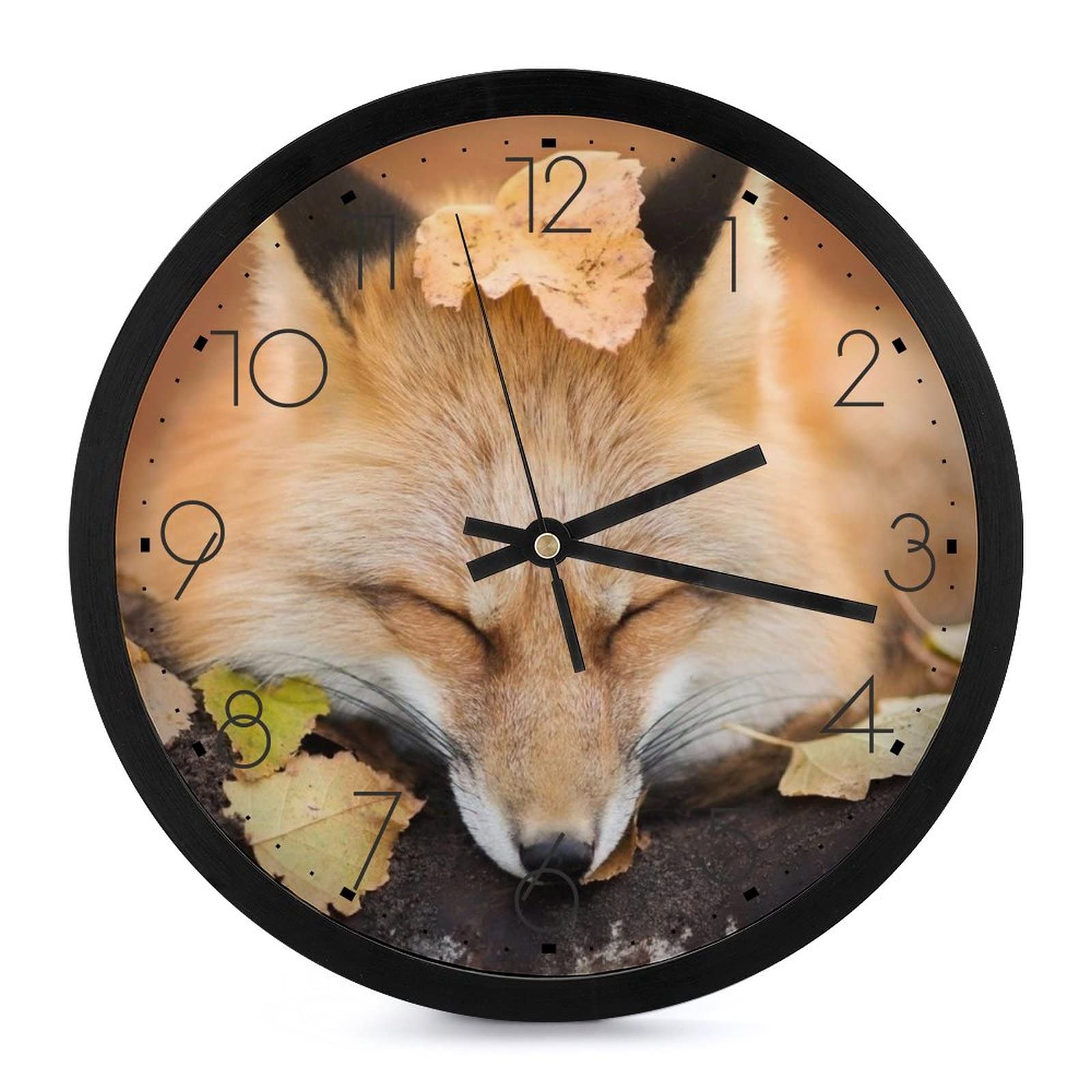 Horloge murale ronde renard endormi pour une ambiance poétique et douce