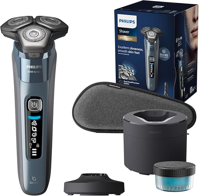 Philips Shaver Series 8000 - Wet & Dry Electric Shaver with SkinIQ ...
