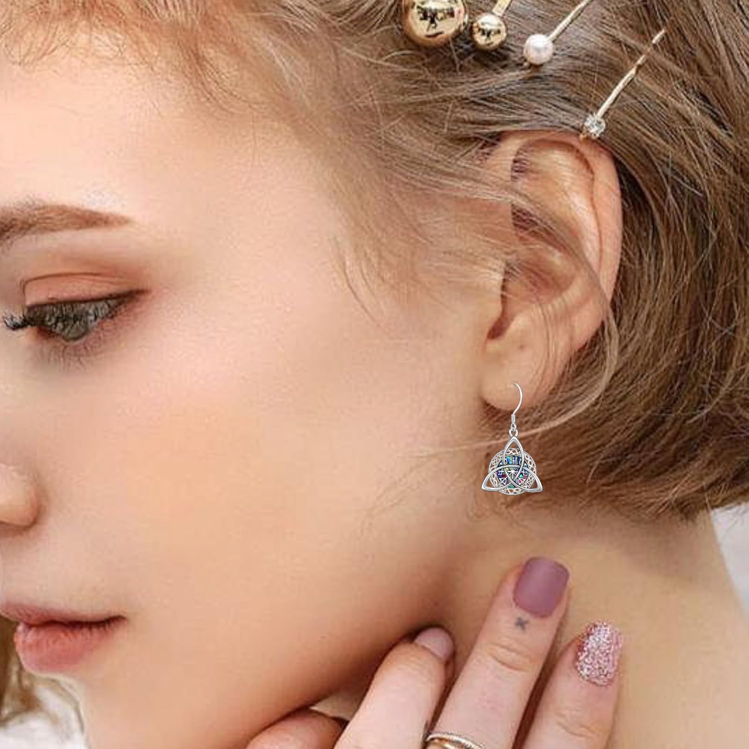 Filigree/Star Moon Sun/Birthstone Infinity/Turquoise/Moonstone/Moon Phase/Evil Eye Earrings for Women Irish Jewelry 925 Sterling Silver Dangle Earrings Earrings Gifts for Women Wife - Image 4