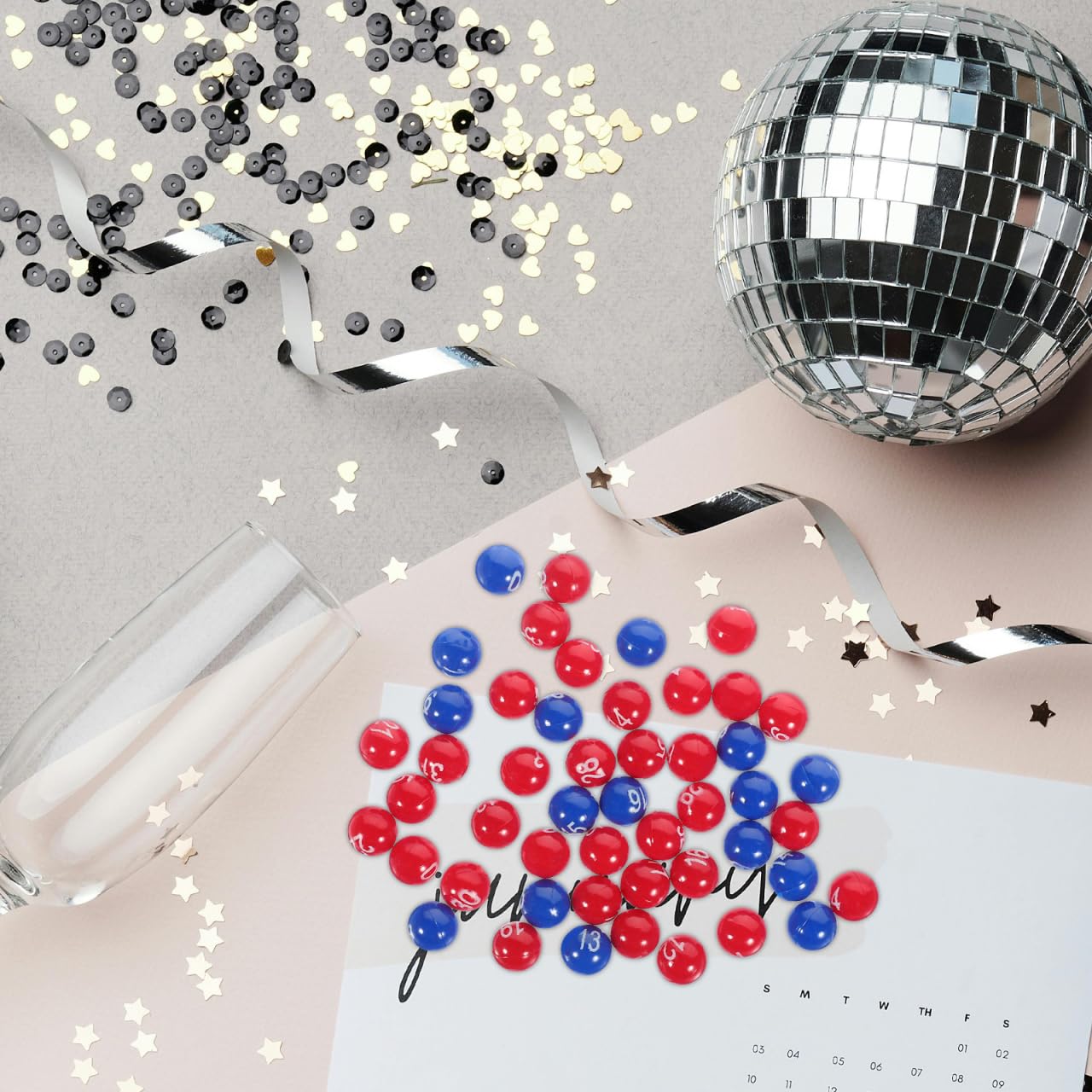 Alipis Numbered Lottery Balls 0.31 Inch Plastic Raffle Balls Party Game Props for Bingo and Entertainment Events - Image 2