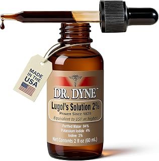 Lugol's Iodine Solution 2% - 2 fl oz - Premium Liquid Iodine & Potassium Iodide Solution - USP Grade or Higher - Made in The USA