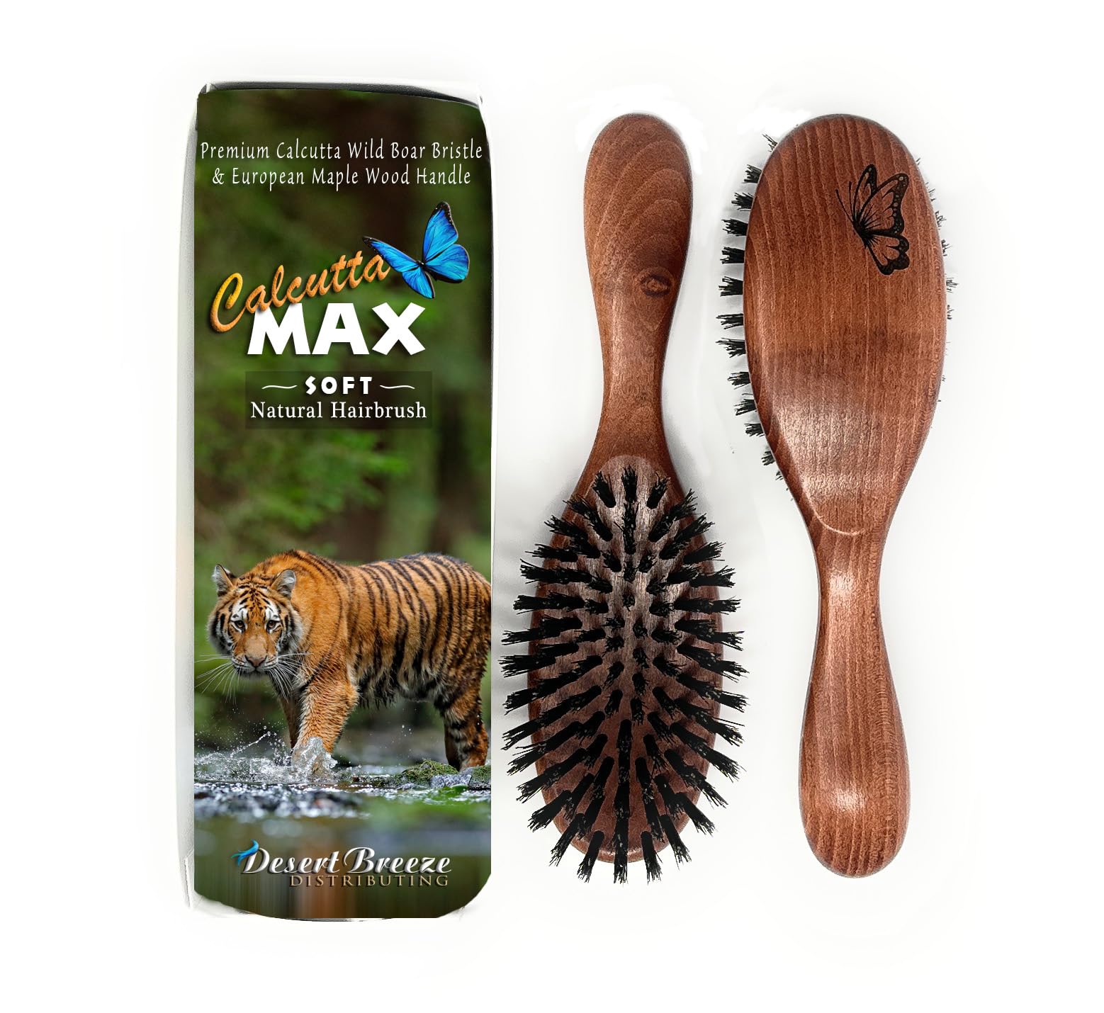 Calcutta Max Soft – 100% Pure Calcutta Extra Long, Soft Wild Boar Bristle Hair Brush – Best Natural Hair Brush for Women – Fine to Medium Hairbrush –