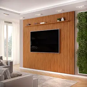 Painel Ripado Trento 275x240cm em Mdf Freijó