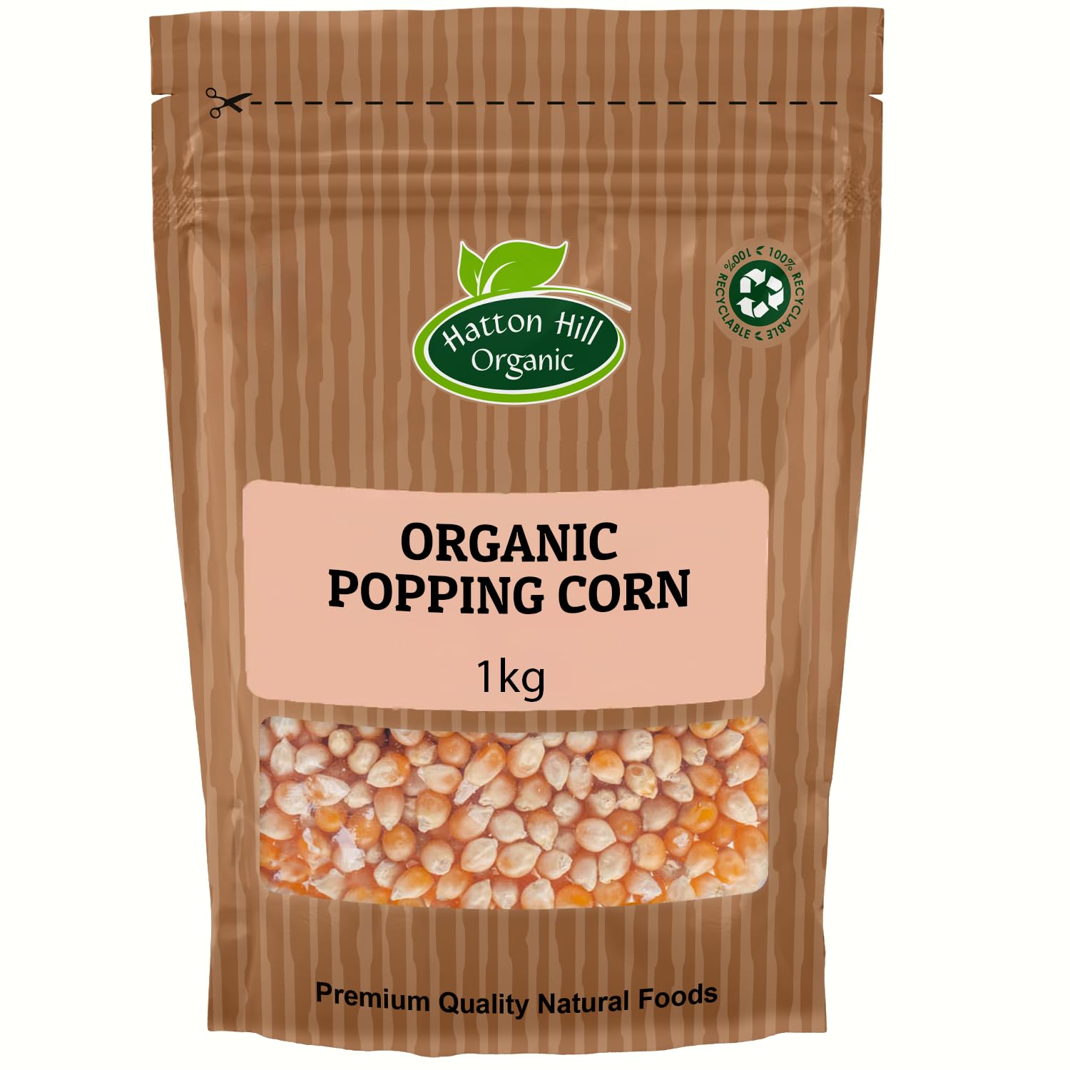 Organic Popping Corn 1kg by Hatton Hill Organic | Popping Kernels for Fluffy Popcorn, Perfect for Snacks and Movie Nights