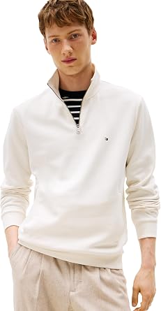 Tommy Hilfiger Men's Medium Weight 1/4 Zip Sweatshirt Pullover Sweater pack of 1