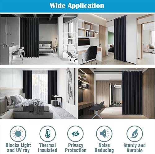 Miniatura 3 de Cortina a prueba de polvo para armarioarmariotrastero, cortinas opacas para divisor de habitación pequeña, panel de cortina de privacidad para sala