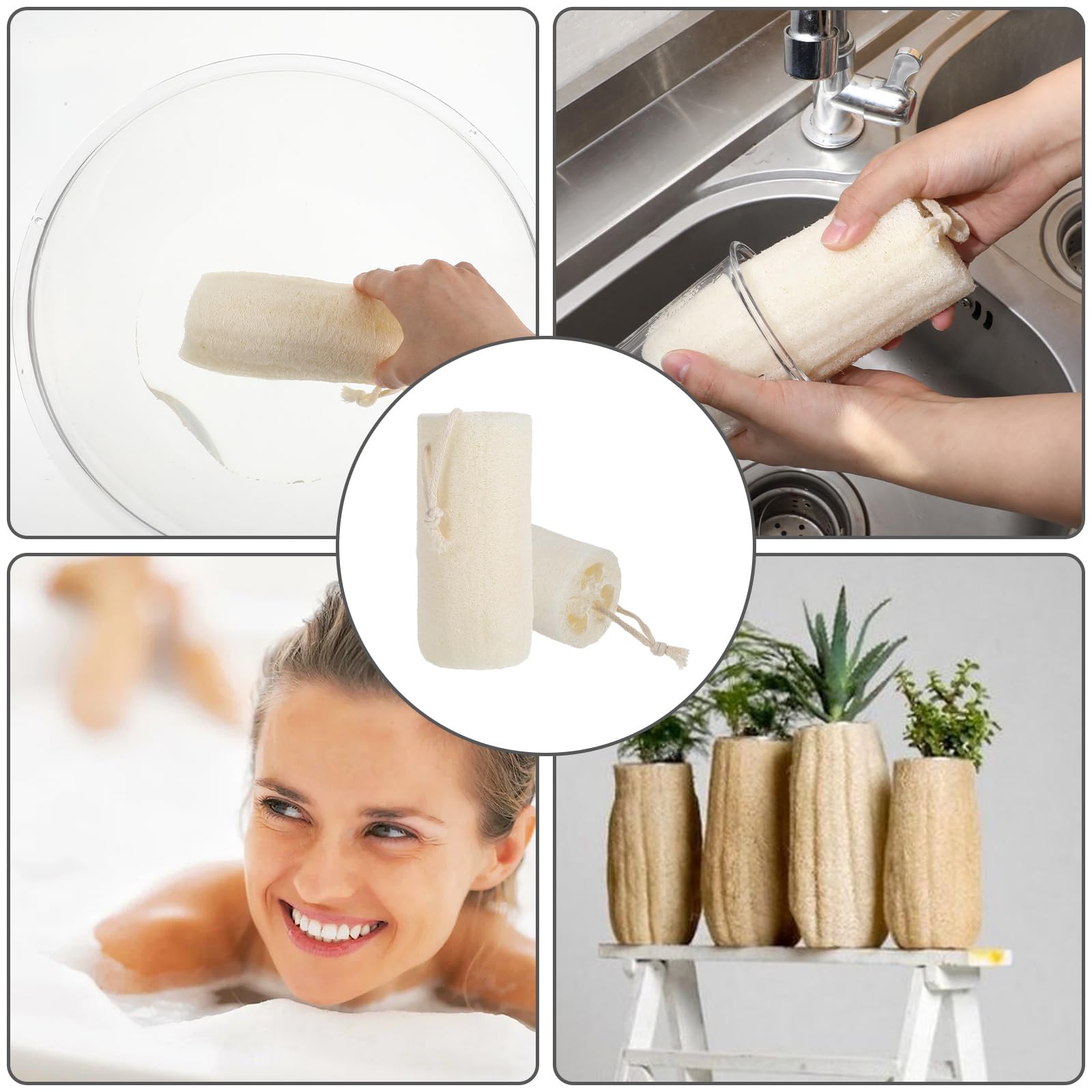 Organiczna naturalna gąbka luffa, gąbka prysznicowa Luffa do głębokiego czyszczenia skóry, złuszczająca peeling pleców dla mężczyzn kobiet dorosłych SPA piękna kąpiel codzienna pielęgnacja