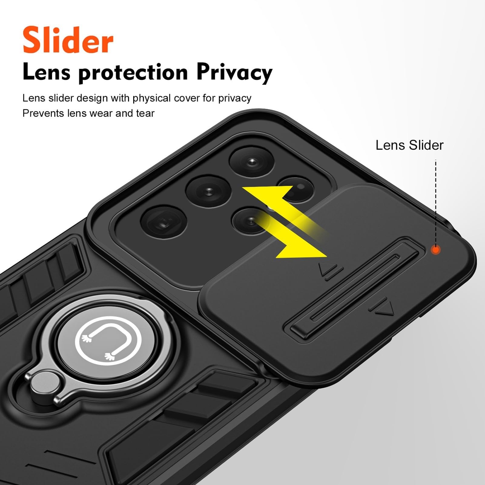 Generisch Etui ochronne do Samsung Galaxy S25 Ultra/S25 Plus/S25, przesuwana osłona obiektywu ze stojakiem pierścieniowym, ochrona przed uderzeniami, etui ochronne (niebieskie, S25)