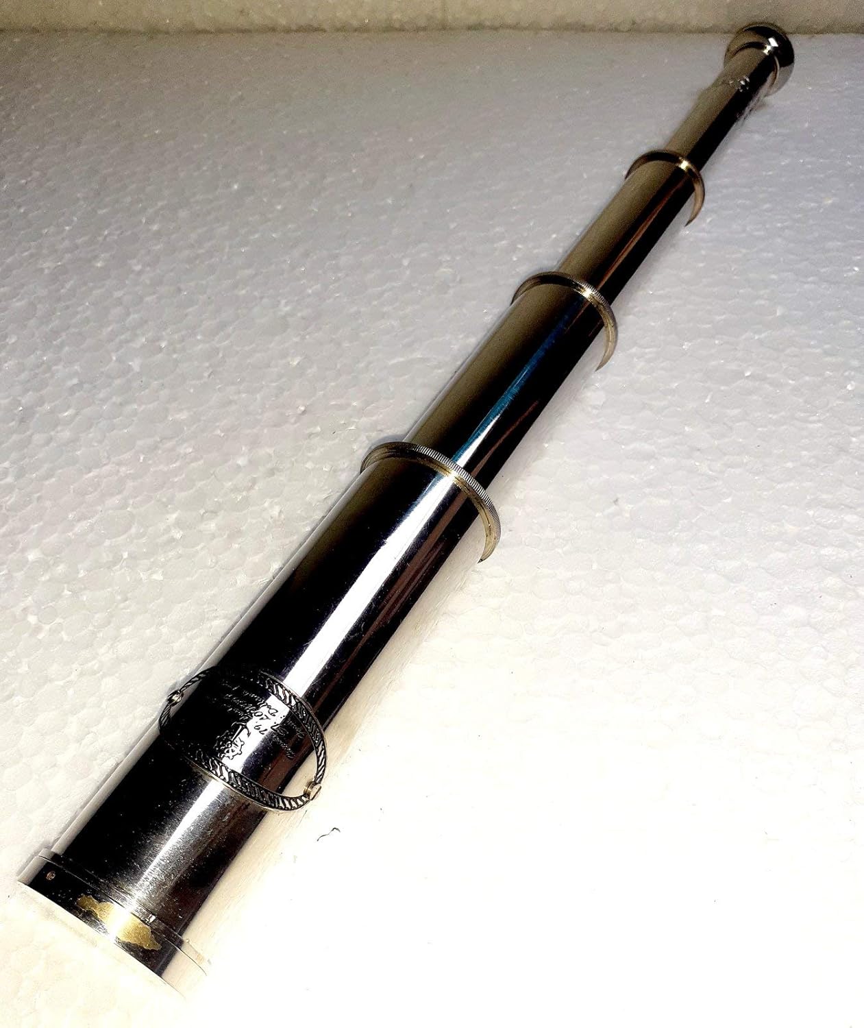 Ganga Nautical14 inch Full Brass Telescope Golden Finish Very Attractive and Beautiful Home Decor & Gift