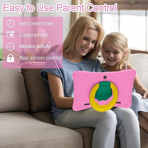 Miniatura 7 de YOBANSE Tableta para niños, tableta de 10 pulgadas para niños, tableta Android 12, 3 GB, 64 GB, tableta para niños pequeños con batería de 8000 mAh,