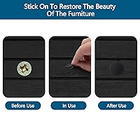 Vista 4 de Waziaqoc 216 calcomanías autoadhesivas para agujeros para tornillos (negro), 4 hojas de mesa, tapas de tornillo, tapas de PVC, a prueba de polvo