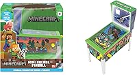 Vista 6 de Minecraft: Mini Arcade Pinball - Serie de coleccionista de lujo, luces y sonidos, juego de mesa clásico, desafíos de tiro de habilidad, juguete