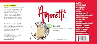 Amoretti - Eggnog Industrial Compound 2.2 lbs - Natural Flavors, Shelf Stable Even After Opening, Certified Kosher, TTB Approved, Perfect for Baking Applications & Beverages