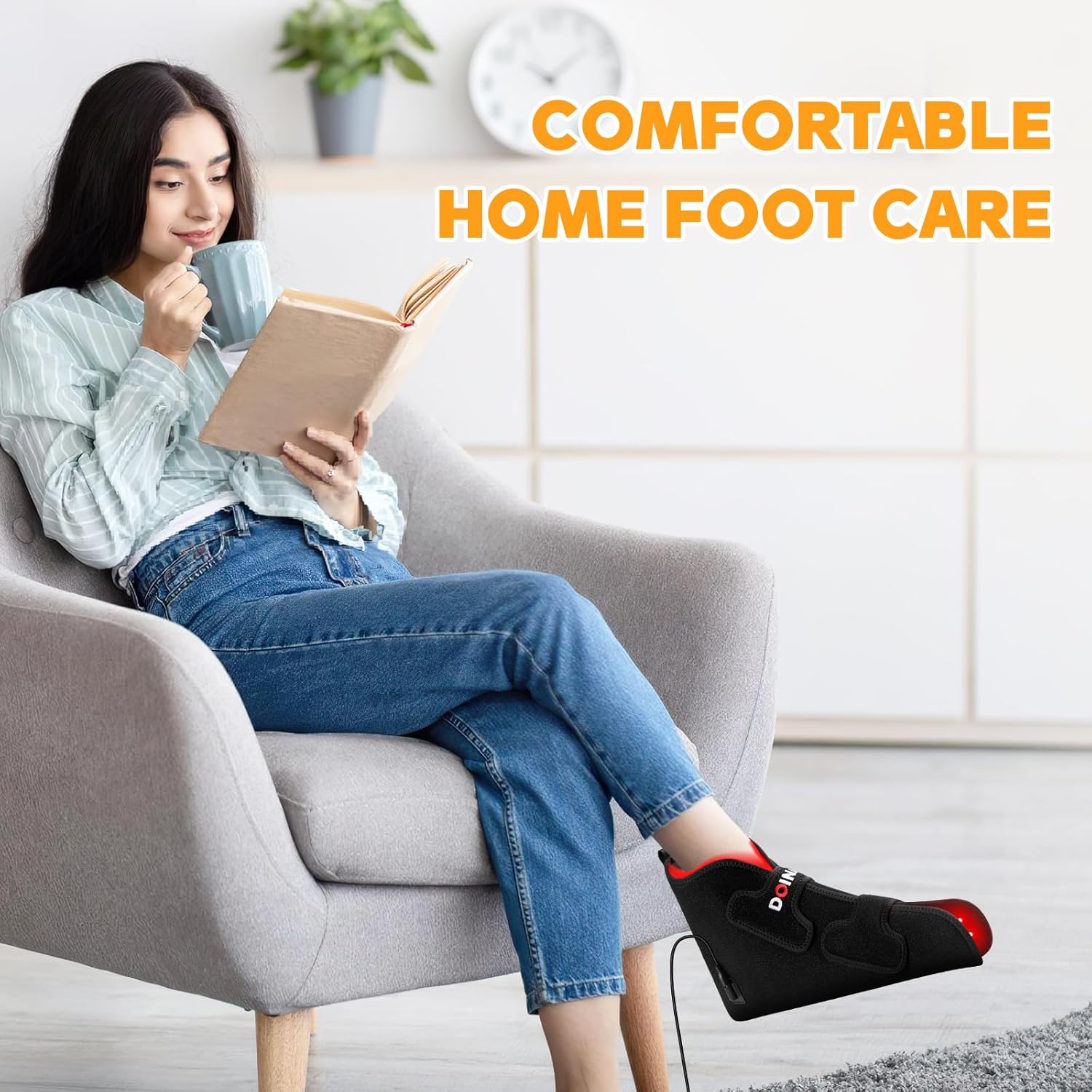 Red Light & Infrared Therapy for Feet—Infrared Light Therapy Feet for Neuropathy Shoe Wraps Toes & Ankle, Infrared Foot Therapy with Pulse Mode - Image 6