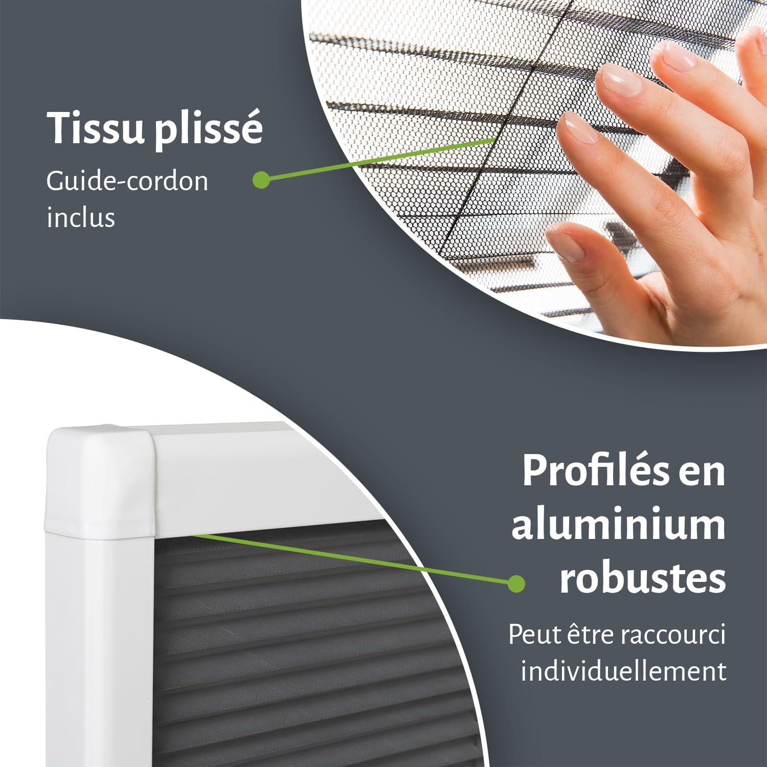 empasa Moustiquaire MASTER DUO Combi Fenêtre de toit plissé, aluminium | Protection solaire, Cadre découpable sur mesure, couleur : blanc, taille : 80 x 160 cm