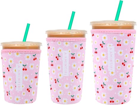 Amintiri Reusable Insulator Neoprene Sleeve for Iced Coffee & Cold Soda