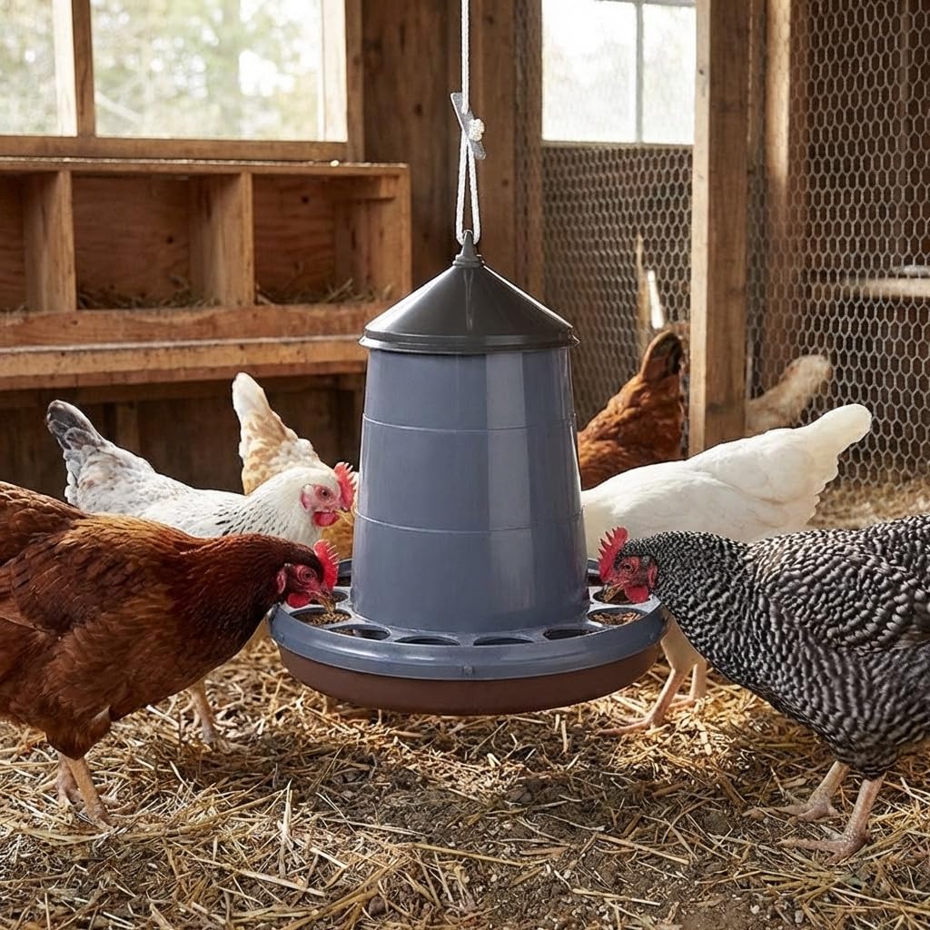 Mangiatoia tramoggia gallina per appendere 16 kg, dimensioni 46 x 55 cm