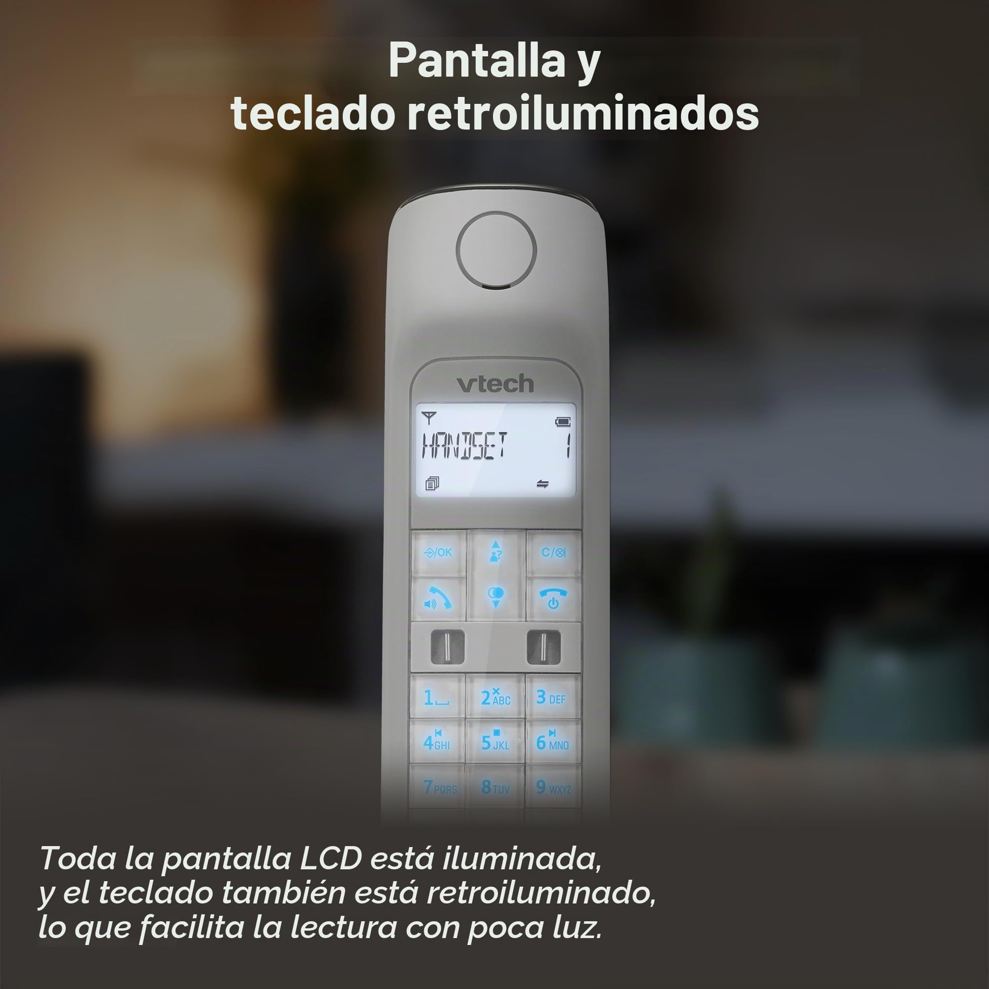 VTech LS135 Teléfono inalámbrico DECT de diseño retro con contestador automático digital, bloqueo de llamadas, función manos libres y rellamada, pantalla retroiluminada y teclado