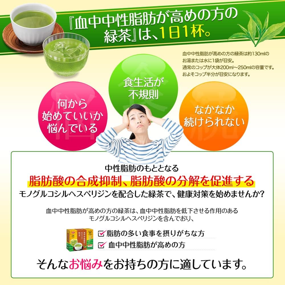 Amazon.co.jp: 大正製薬 血中中性脂肪が高めの方の緑茶 2箱/60日分
