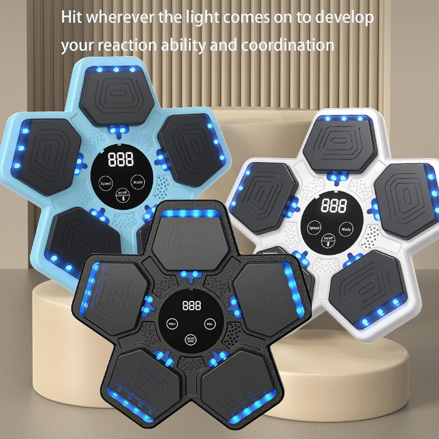 Music Boxing Machine,Home Boxing Training Device,Interactive Lighting,Adjustable Speed,Display,Wall Boxing Target