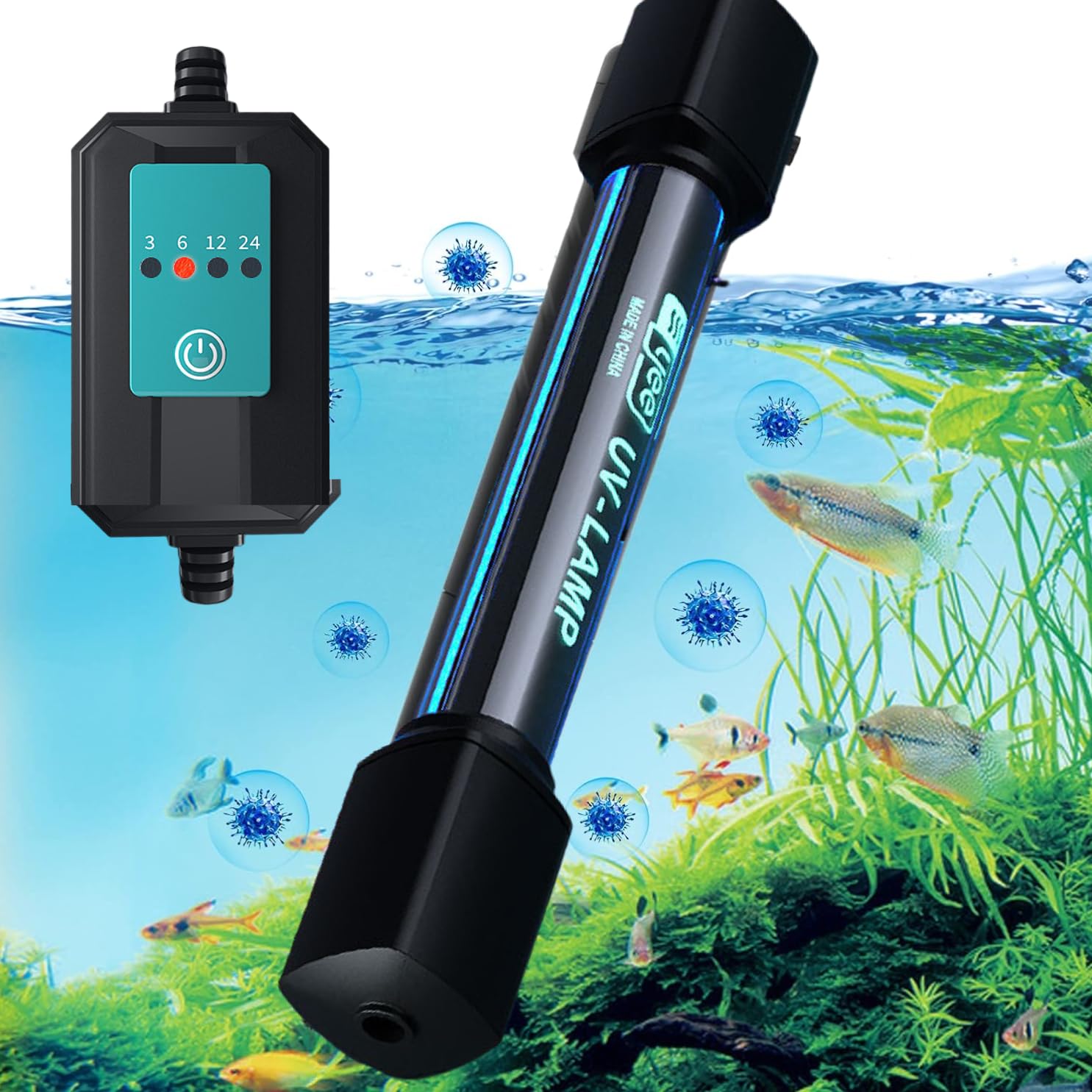 VAYINATO® Aquarium Fish Tank Submersible UV Light with Timer For Crystal Clear Water In Aquarium, Koi Pond and Swimming Pool | Helps to Removes Green Algea and Provide Clear Water (9) by Petzlifeworld (B0CKWLB37G) Amazon Price History, Amazon Price Tracker