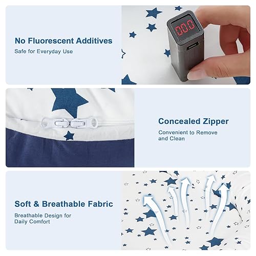 Miniatura 4 de Tumbona para bebé de 0 a 24 meses, almohadilla de apoyo portátil para bebés para el tiempo boca abajo y cambios de pañales, almohadilla de algodón