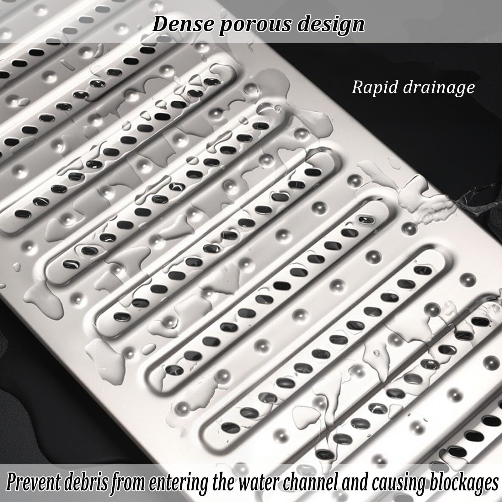 Rejilla de Drenaje, Tira de Rejilla de rebosadero empalmable | Cubierta de rejilla para exteriores, material de acero inoxidable, para entradas de vehículos, patios(B,20cm)