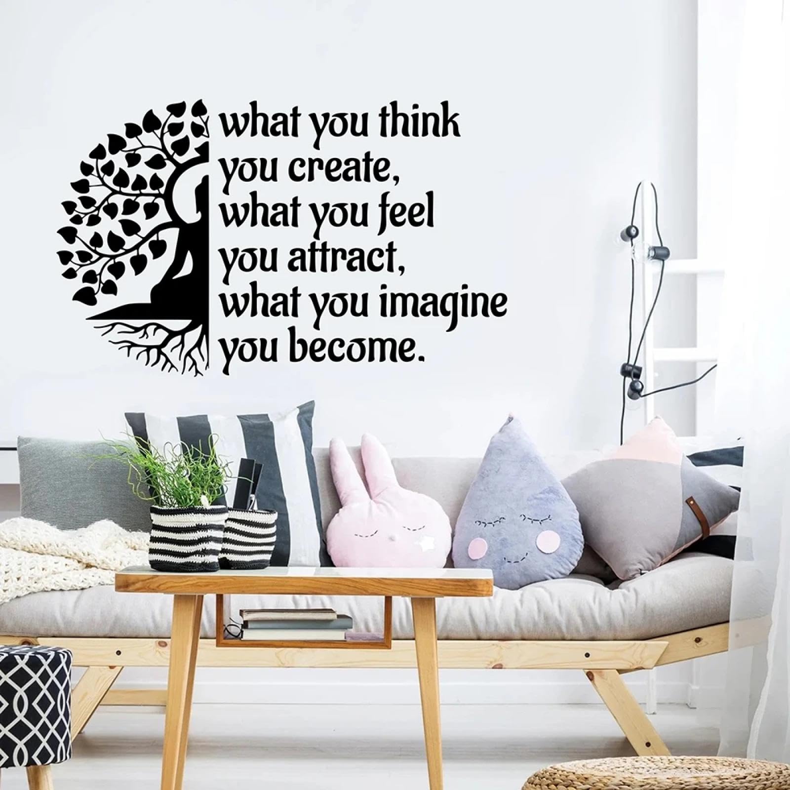 WEIMEIJIE Law of Attraction Spiritual Buddha Meditation Wall Sticker Tree of Life Spiral Bedroom Living Room Office Wall Sticker