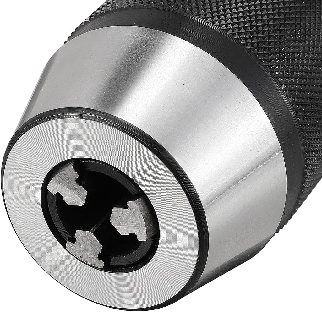 uxcell Keyless Drill Chuck JT33 Taper Mount Adjustable 3/76"-1/2" (1mm-13mm) 3-Jaw for Lathes Milling Drilling Machine