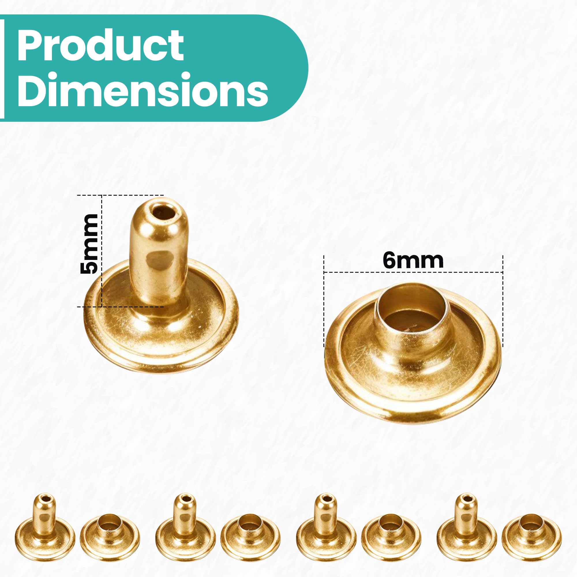 Trimming Shop Double Cap Rivets Leather Rivets Tubular Metal Studs for DIY Leathercrafts Clothing Repair & Replacement - Image 2