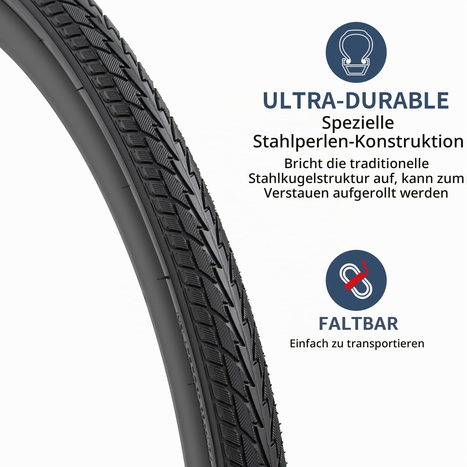 YunSCM 2Pcs Faltbare 700C Fahrradreifen 700x35C/28 Zoll Mantel 37-622 Kompatibel mit Stadt/Straße 700x33C 700x34C 700 x 35C 700x36C 700x37C Reifen