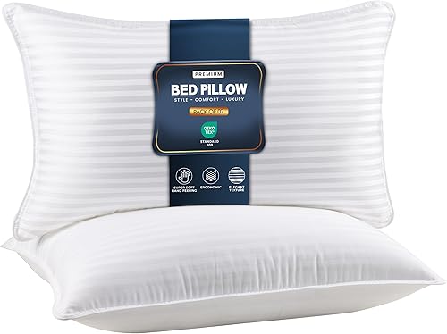 Miniatura 15 de Utopia Bedding - Juego de 2 almohadas para dormir tamaño Queen (gris claro), alternativas al plumón para dormir, juego de almohadas de calidad