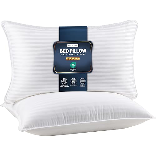Utopia Bedding Bed Pillows for Sleeping King Size (White), Set of 2, Down Alternative Pillow for Sleeping, Cooling Hotel Quality Pillow Set for Back, Stomach or Side Sleepers