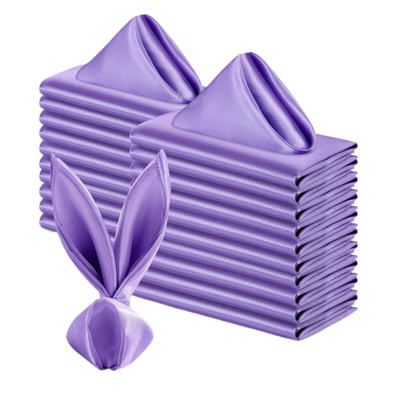 Silky Satin Cloth Napkins, Satin Dinner Napkins 36PC Square 30x30cm(Purple)