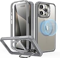 Vista 26 de ESR - Funda completa para iPhone 13 Pro Max, con soporte, MagSafe, a prueba de caídas de grado militar, protector de pantalla incorporado de vidrio