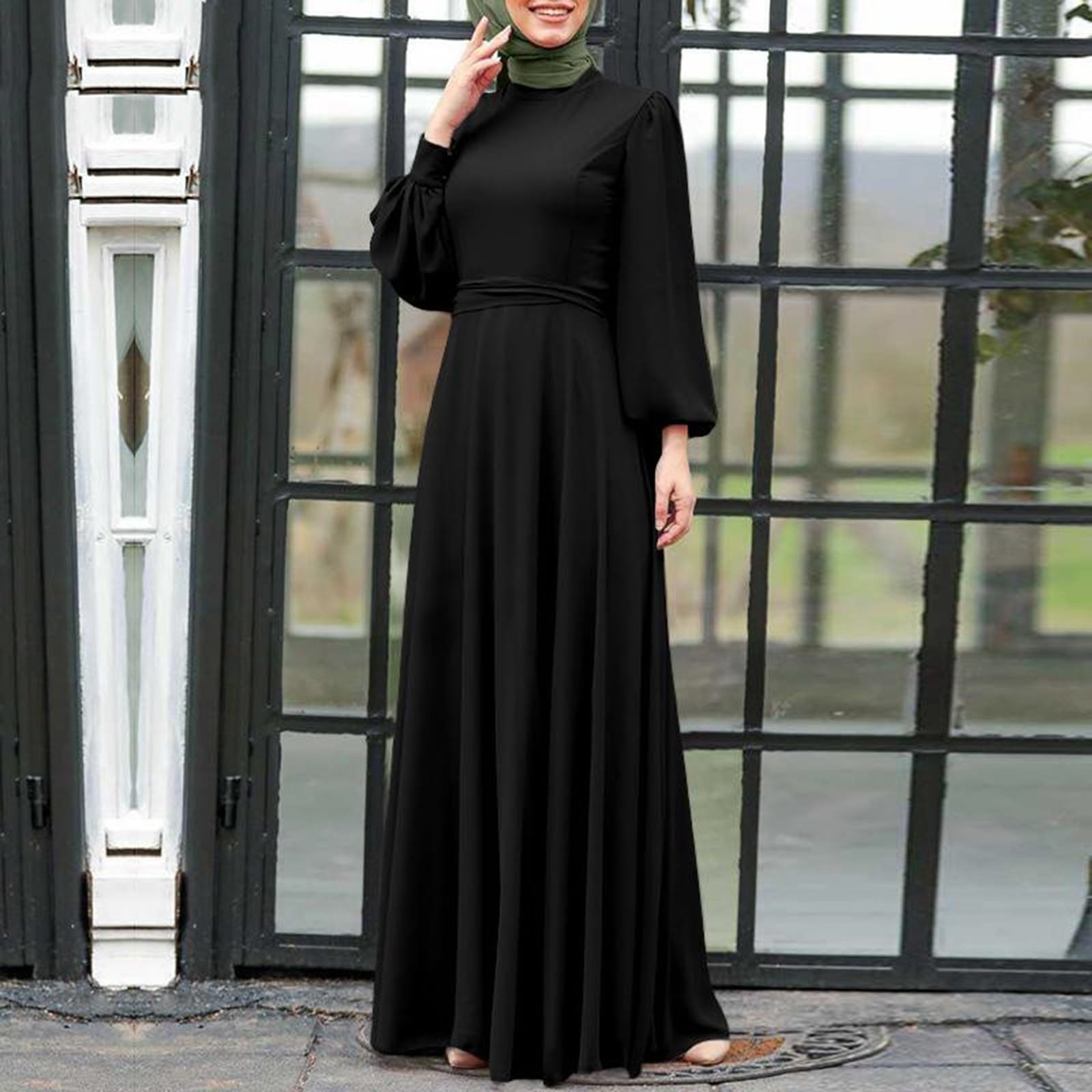 Robe d'invité de mariage 2026 pour femme, style de rue musulmane, taille haute, robe longue