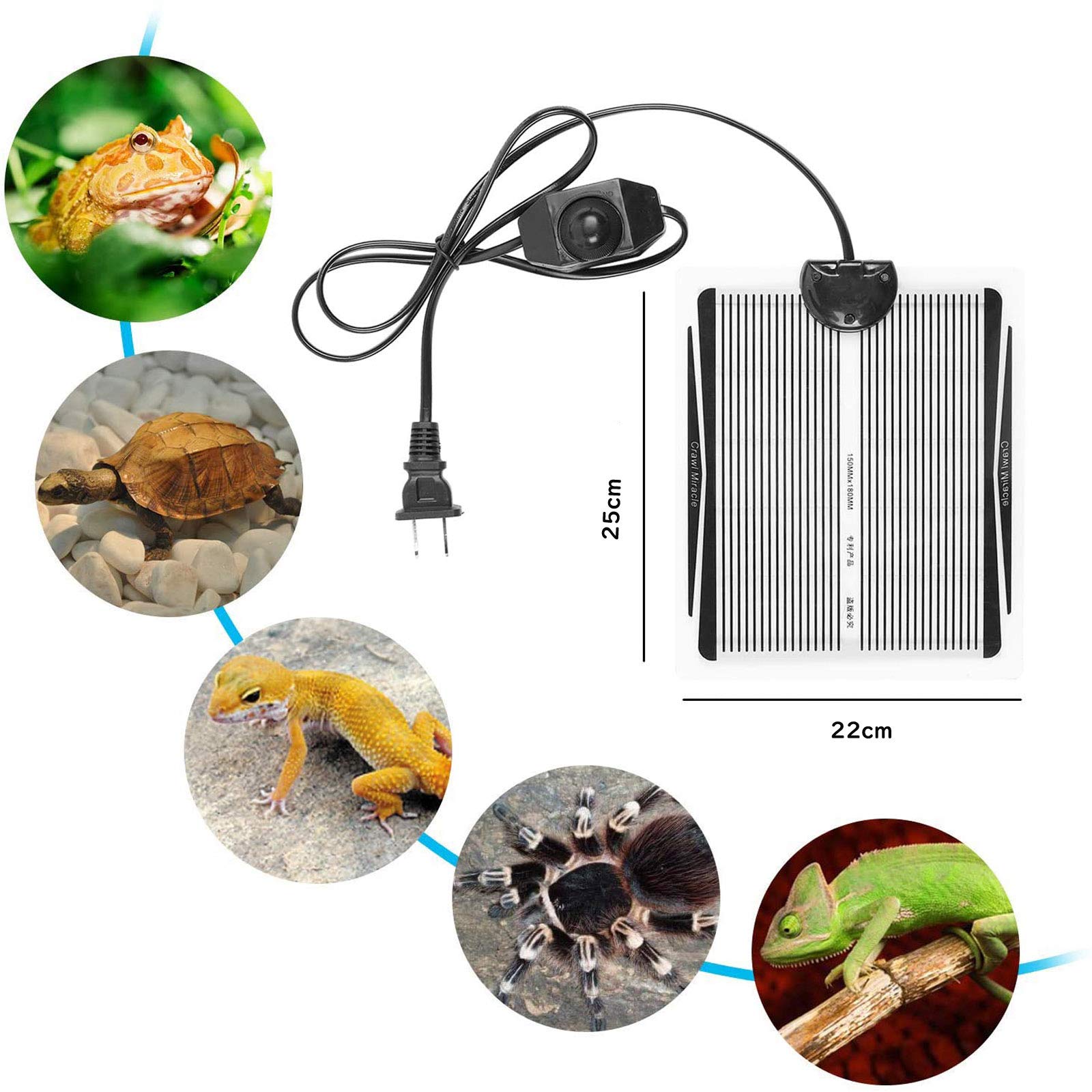 Amazon | マルチパネルヒーター 爬虫類ヒーター シート 回転スイッチ