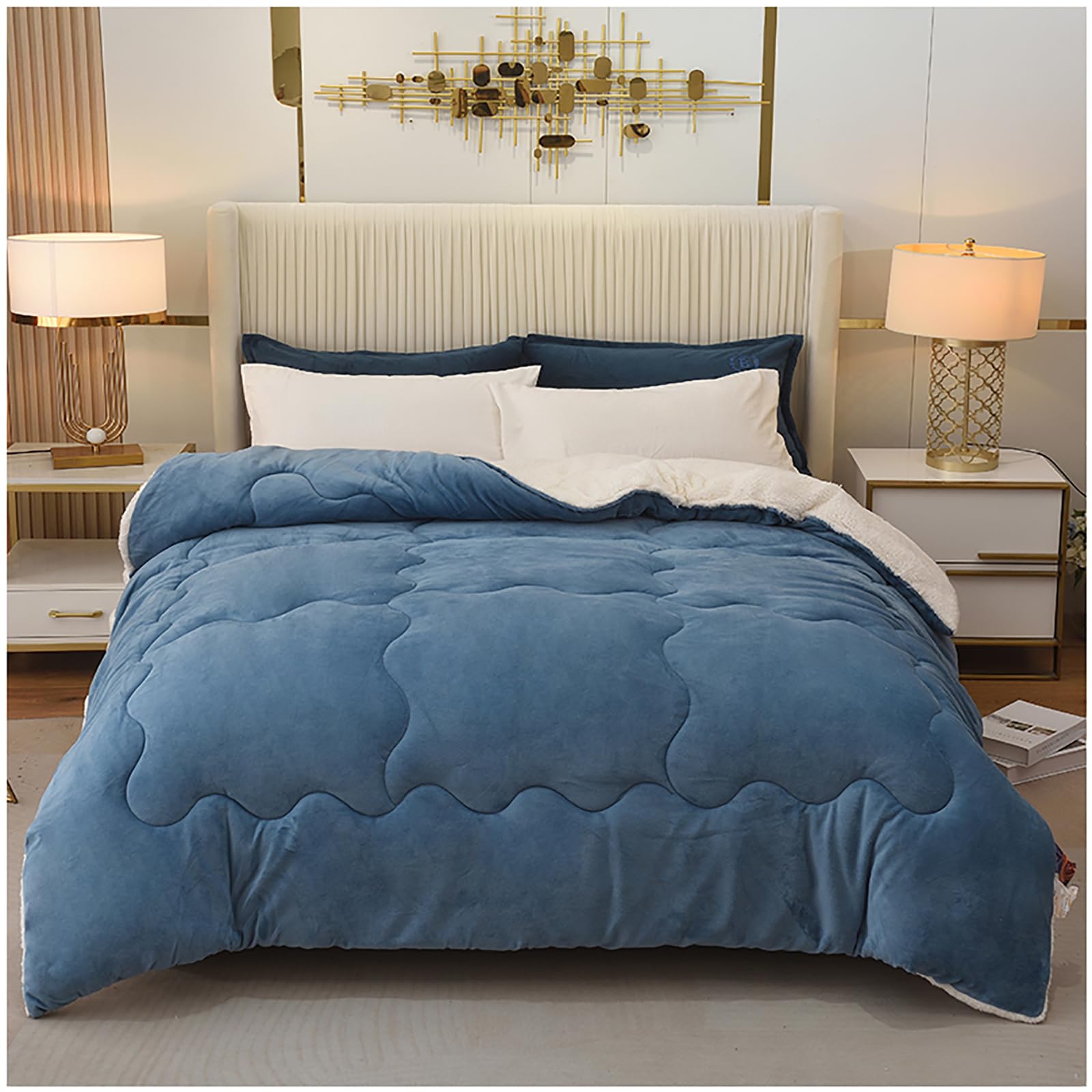 Noyau de couette chaud ZTGL anti-froid en velours pour lit deux places