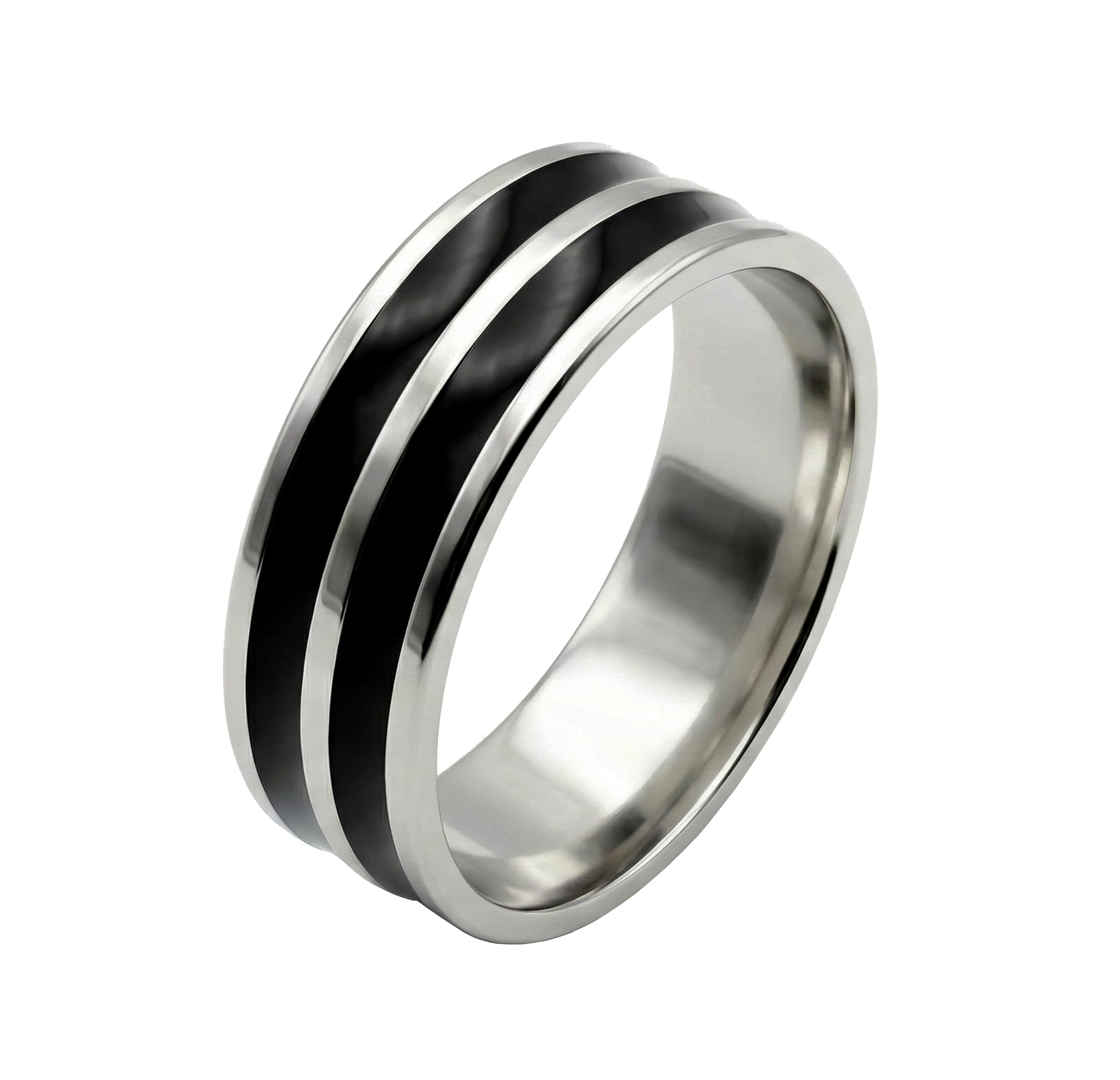 Stainless Steel Double Black Striped Finger Ring for Men & Boys | Modern Ring for Daily Use, Office, Anniversary & Gifting | Premium Polish Fashion Accessory-image-43