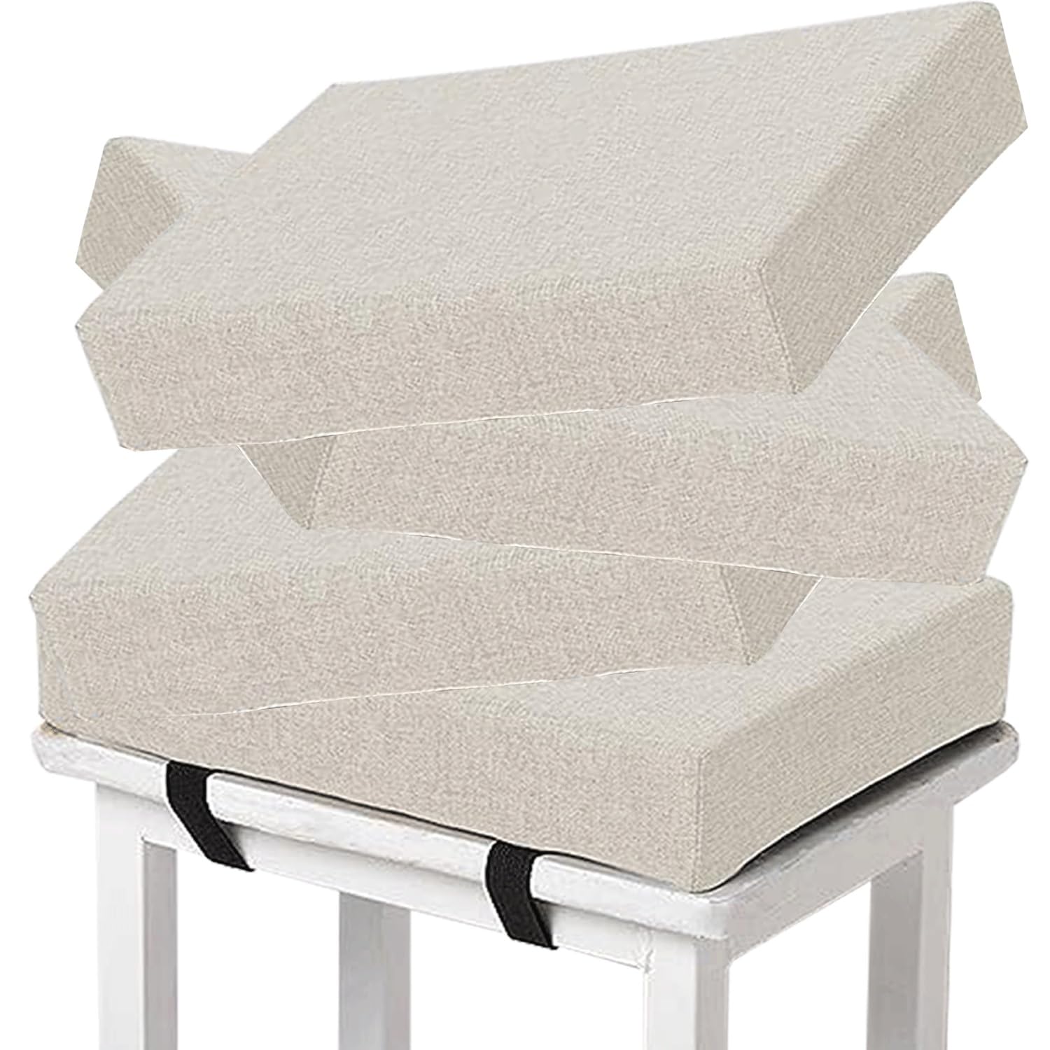 Memory Foam square Seat Cushion3/ 5/8cm thick,35/40/45/50cm rectangular Stool Cushion,Anti - Slip, Seat Cushion seat pads dining chairs with Removable Cover for Kitchen Bar Chairs(H5,4pcs 45x45x3cm)