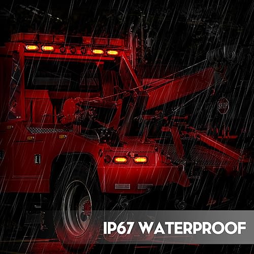 Miniatura 4 de Aaiwa 2 luces de freno traseras ovaladas de 6 pulgadas, color rojo, 6 LED, luces de freno traseras para remolque lateral, para camioneta, RV,