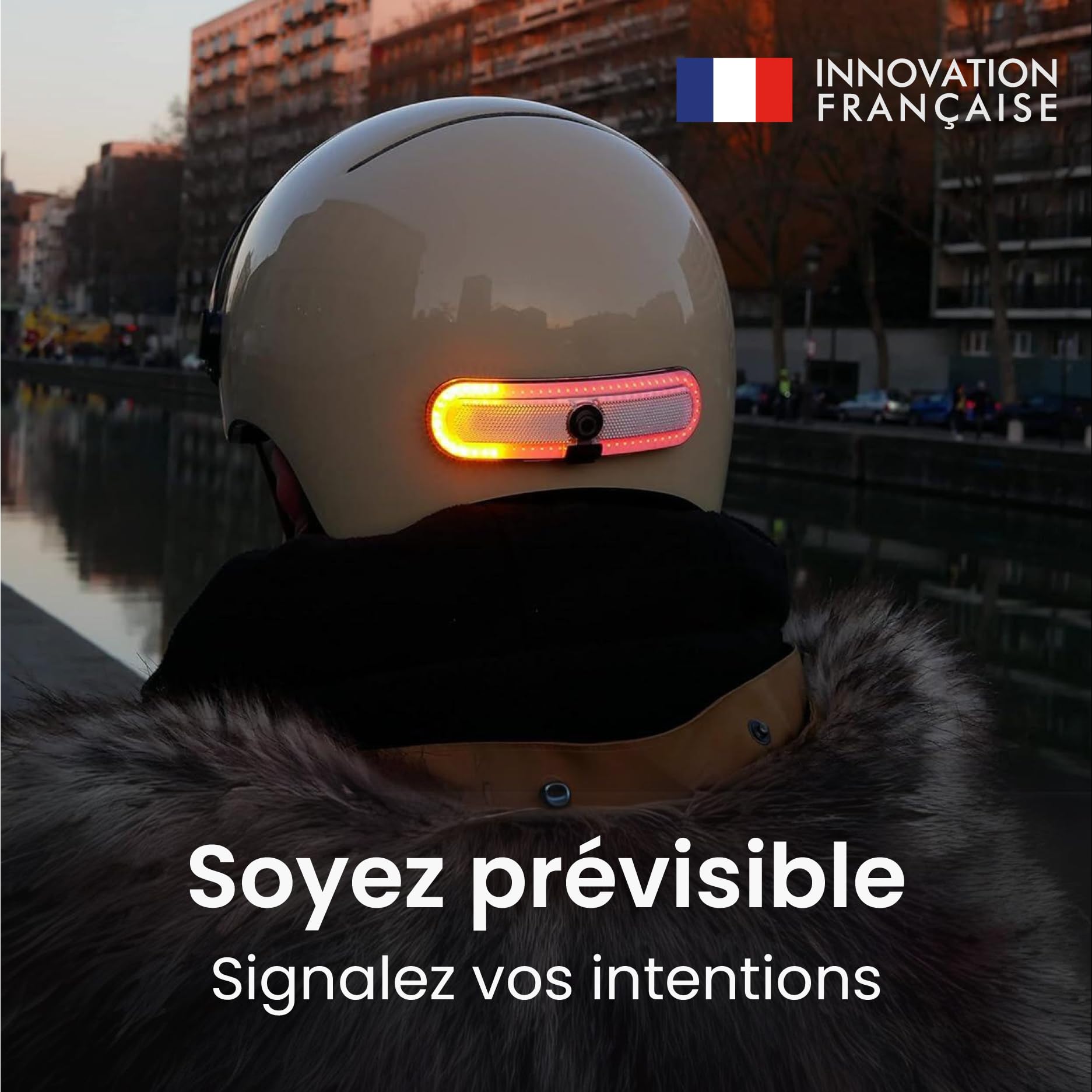 Overade Innovation Française - Éclairage Turn Pour Casque Vélo Et Trottinette, Rouge Avec Clignotants Droit-Gauche, Télécommande Oximote Incluse, Fonction Feu Stop En Option.