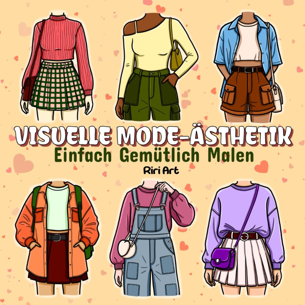 Visuelle Mode-Ästhetik: Einfaches Malbuch: Moderne Outfits & stilvolle Looks zum gemütlichen Ausmalen