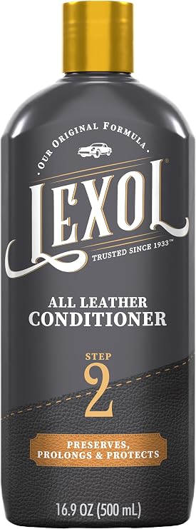 Leather Cleaner & Conditioner Kit by Lexol for Furniture, Car Interior, Shoes, Handbags, Includes 2 Application Sponges, Two-Step System, 16 Oz Each