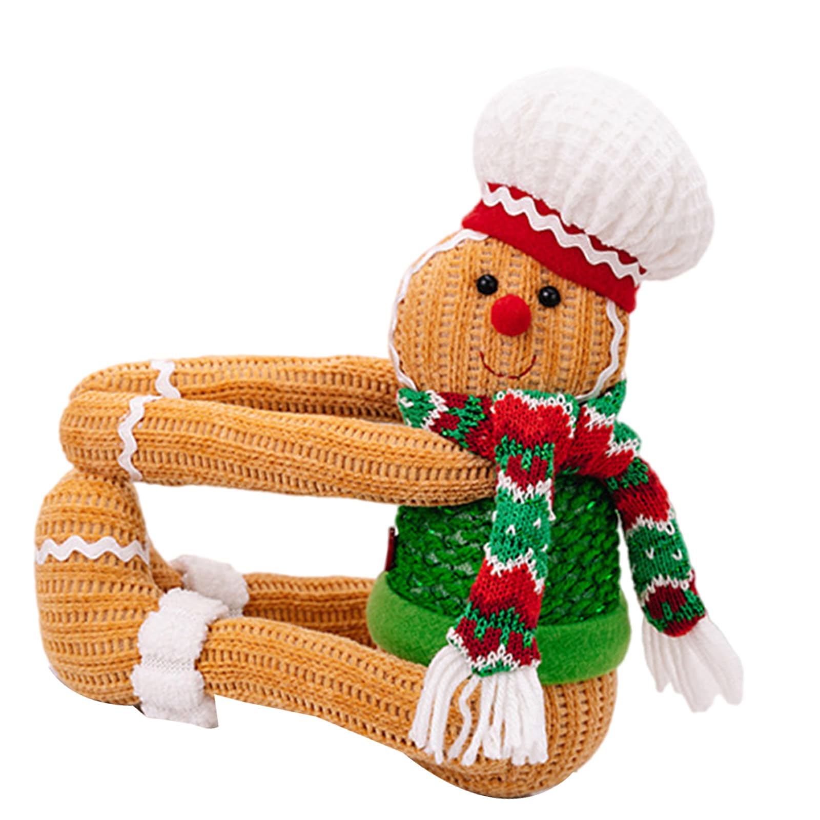 Tsophreniq Creative Knitted Gingerbreads Curtain Holder Tie Christmas Cartoon Figurines Holiday Tieback Buckles Decors Gingerbreads Tiebacks