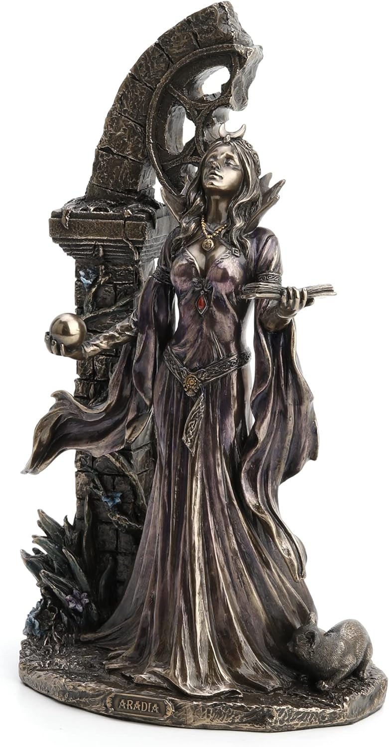 Veronese Design Aradia The Wiccan Queen of Witches Statue – Cold Cast Resin with Antique Bronze Finish